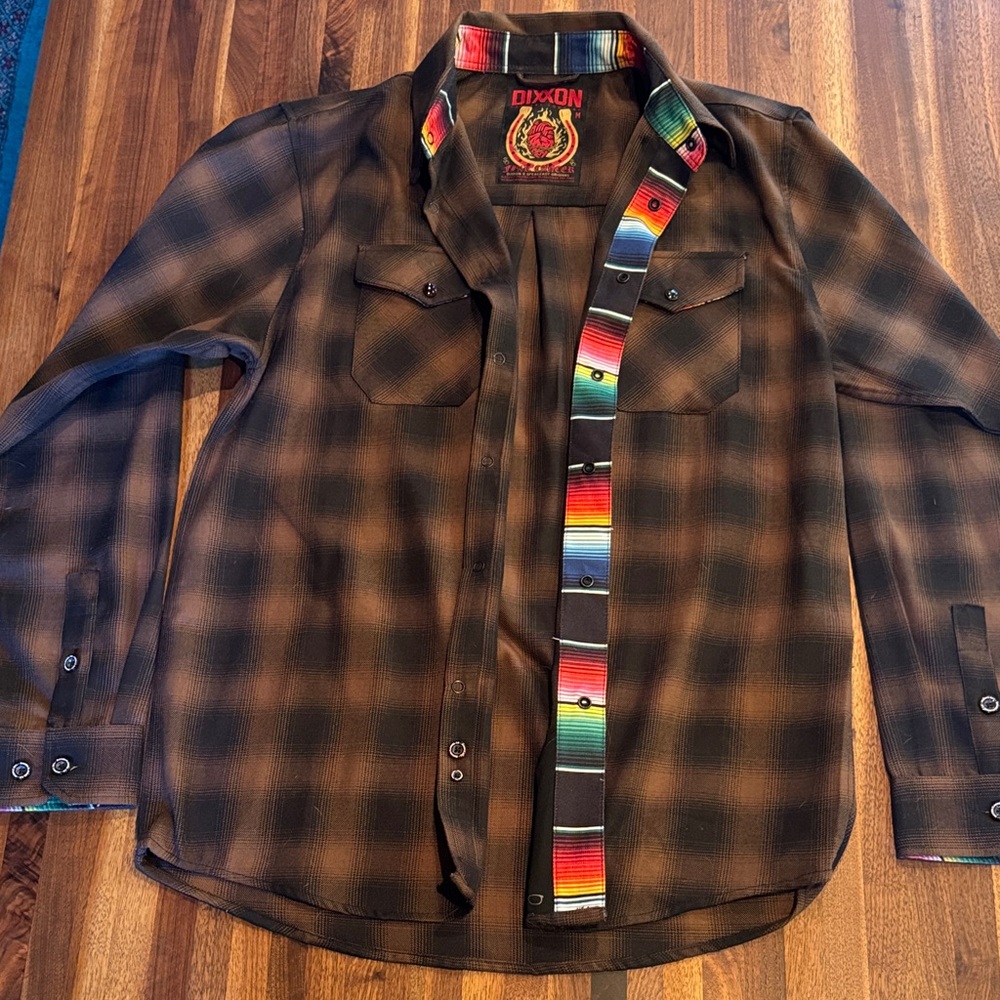 DIXXON X Chachi “F#%k Cancer” Speakeasy Original Flannel with Multicolor accents - Picture 3 of 6